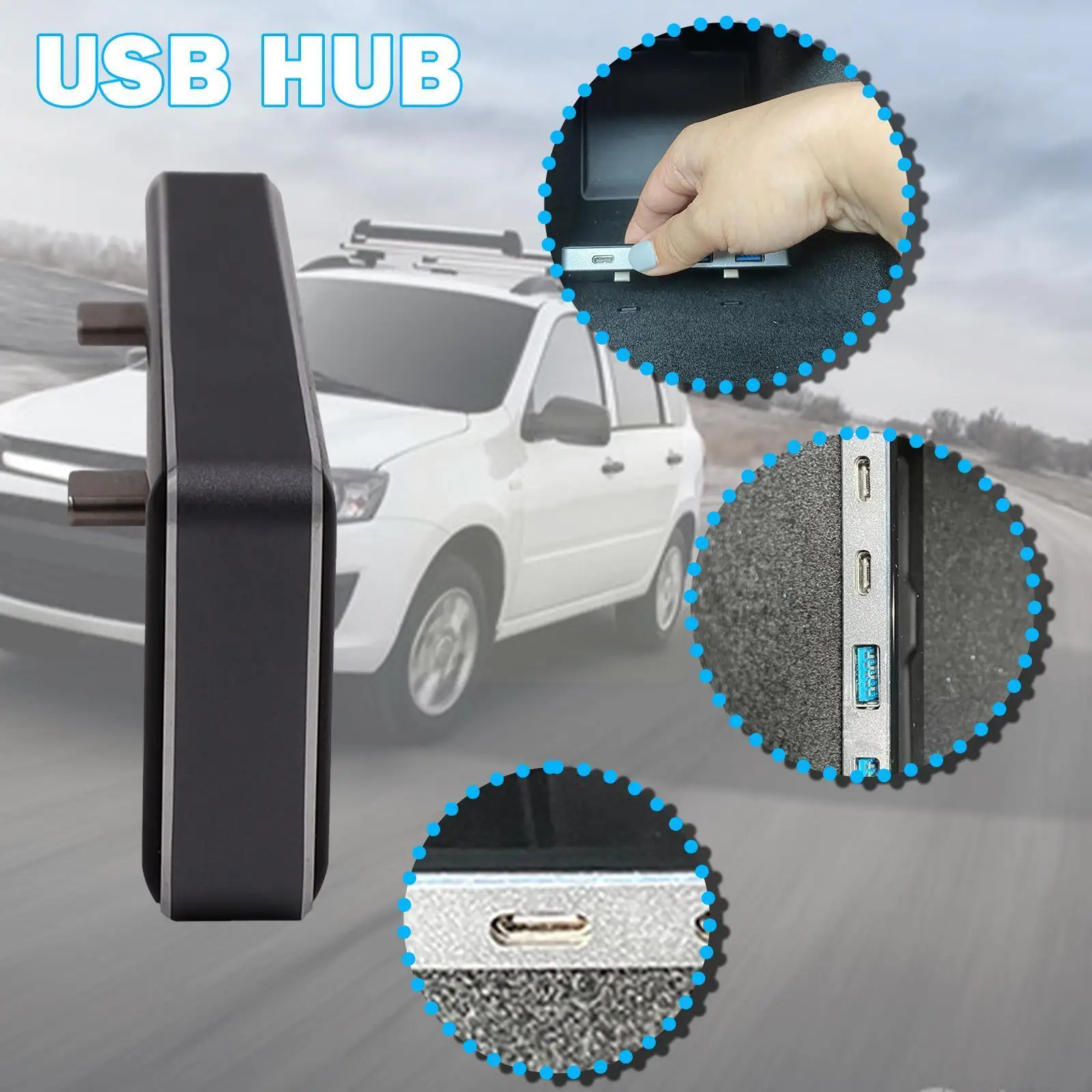 

For Model 3 Model Y Model X Car Rear Usb Extender Usb Splitter Hub Conversion Charger 4 Ports Car Interior Acce M8s4