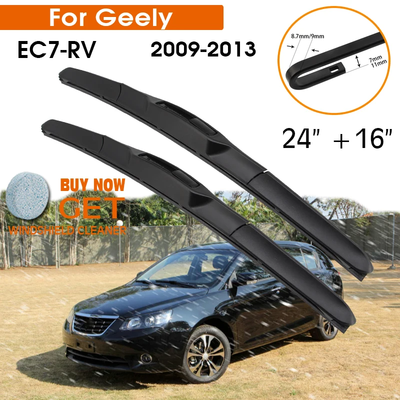 

Автомобильный стеклоочиститель для Geely EC7-RV 2009-2013 лобовое стекло резиновый силиконовый запасной передний стеклоочиститель 24 "+ 16" LHD RHD автомобильные аксессуары