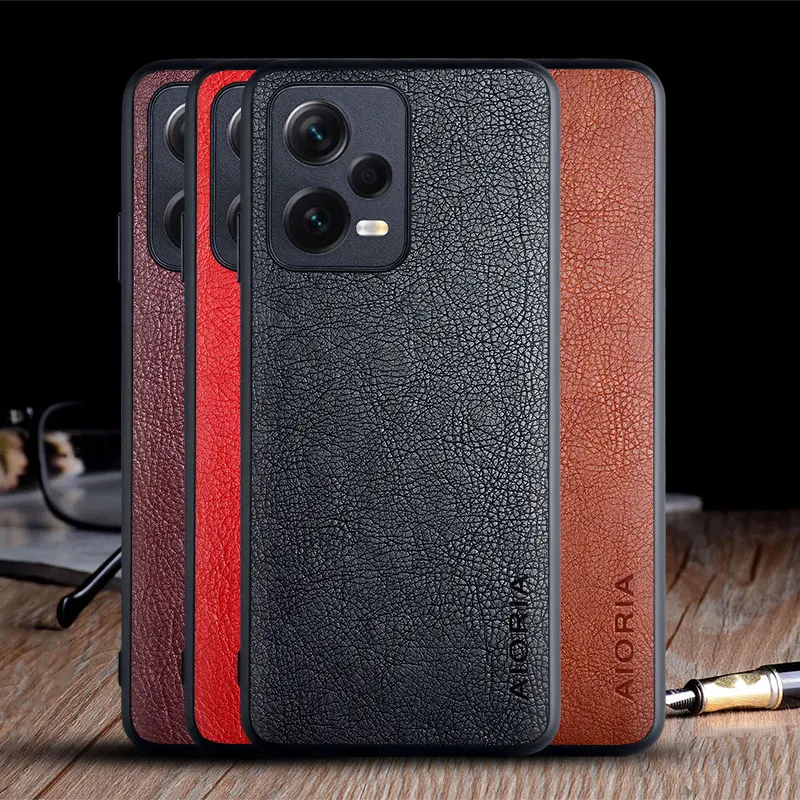 

Classical Business Leather Case for Xiaomi Redmi Note 12 Pro Plus solid color durable cover for redmi note 12 pro case funda