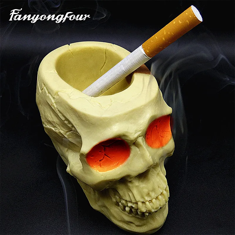 

skull ashtray cement mold cake mold silicone mold chocolate gypsum candle soap candy mold kitchen baking free shipping