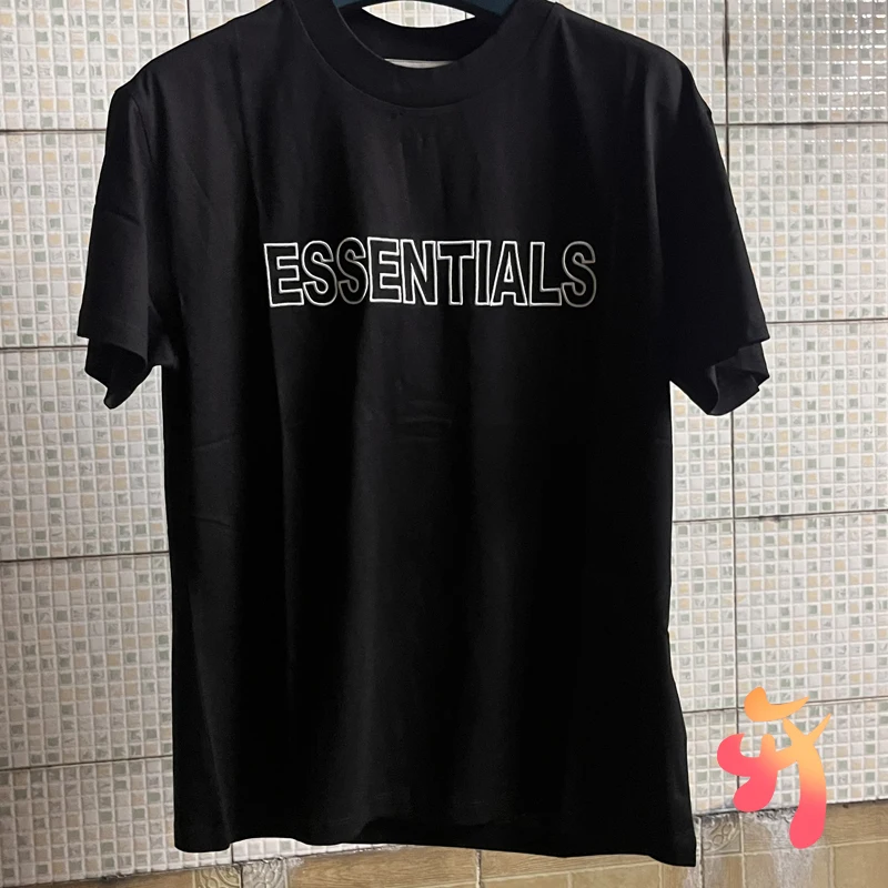 

Real Photo Essentials T-shirts High Quality Breathable Cotton Multi-color Short Sleeve Embroidery Logo FOG Top Tee Men Women