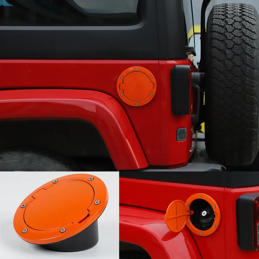 

Aluminum Alloy /ABS Fuel Tank Filler Door Cover Gas Cap Trim Fit for Jeep Wrangler JK 2007-2017 Exterior Car Accessories