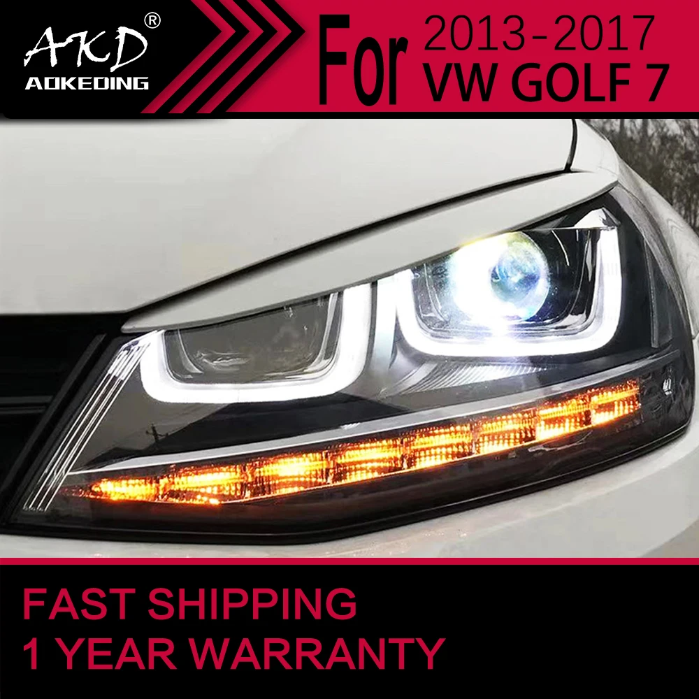 Автомобильные фары для VW Golk7 Golf 7 MK7 2013-2017 GTI передняя фара Drl объектив проектора