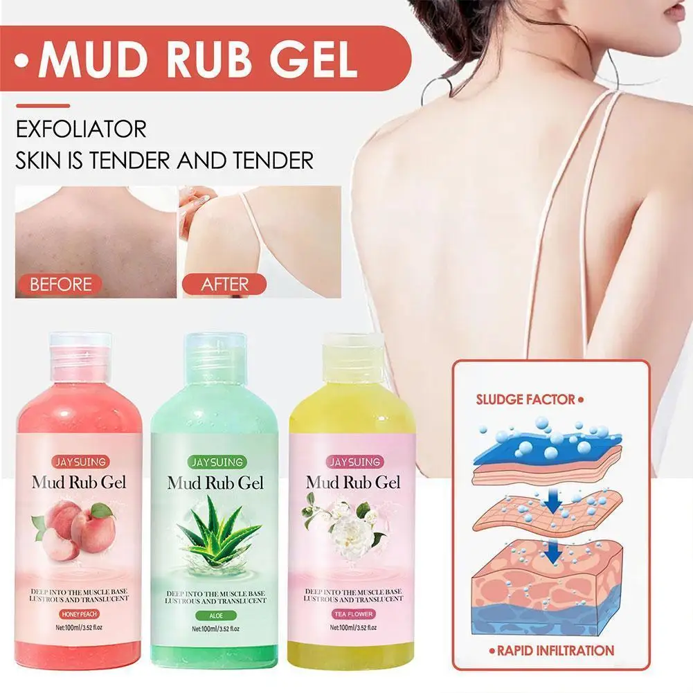 

100ml Anti-cellulite Scrubs Clean Mud Rubbing Gel Fruity Whitening Moisturizer Long Lasting Body Scrubs Fragrance For Women J4J9