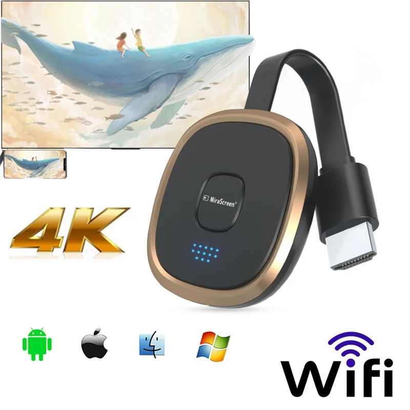 

4K ultra TV Stick 5G Wifi MiraScreen HDMI-совместимый беспроводной дисплей TV Dongle приемник без задержек для DLNA/Airplay Anycast