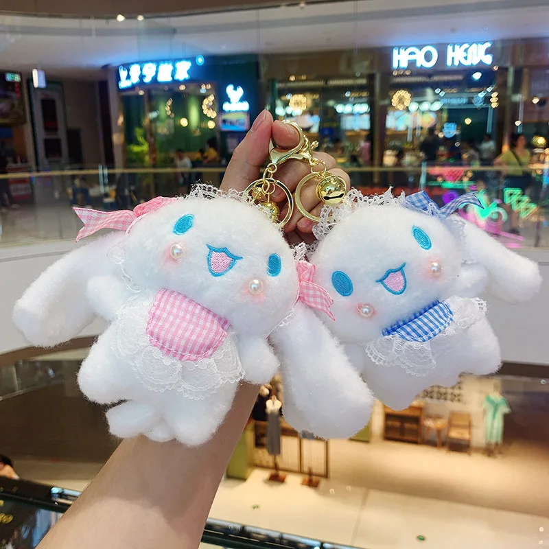 

Kawaii Sanrio Keychain Cinnamoroll Cartoon Cute Sweet Simple Bag Pendant Anime Boutique Plush Accessories Girl Birthday Gift