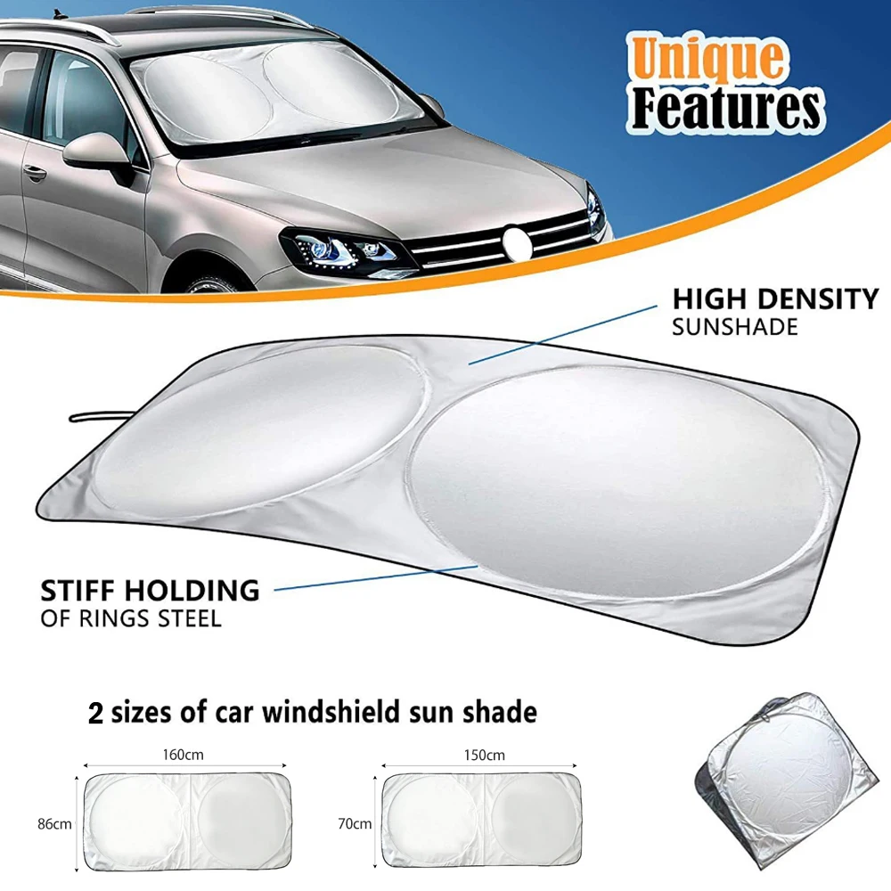 

Windshield Sunshades Foldable Car Front Window Sunshade for Most Car SUV Truck Vans Visor Blocks UV Rays & Heat Protection