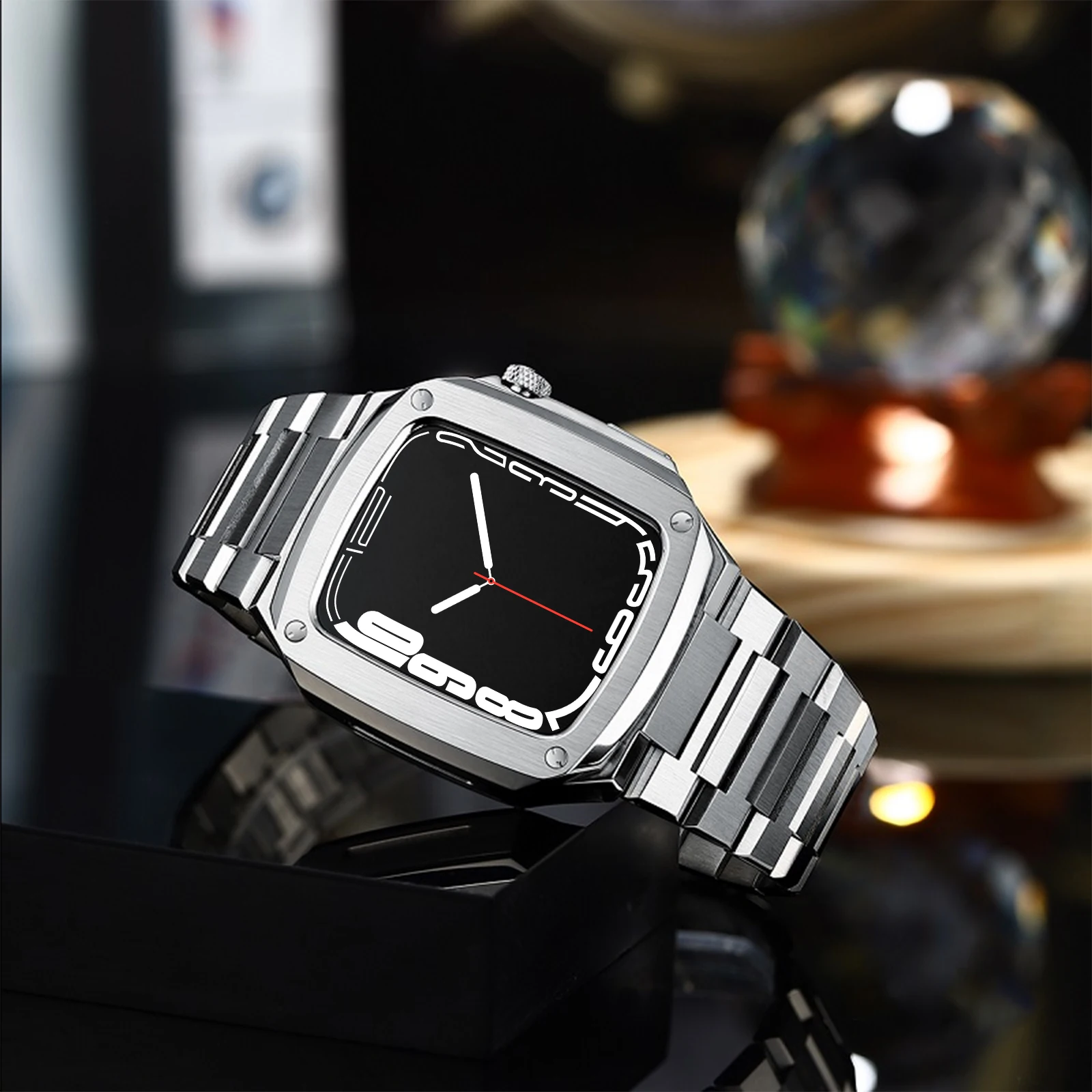 

Stainless Steel Strap for Apple Watch 40mm 44mm Metal Watch Case for iWatch Series 6 SE 5 4 Three Generations Modification Kit