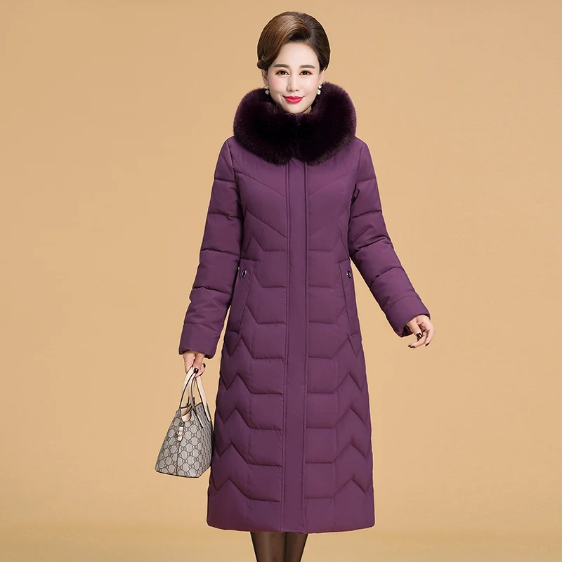 Women Winter Jacket Hooded Fur Collar Down Jacket Winter Coat Woman Warm Thicken Cotton Long Parkas Female Outwear High Quality