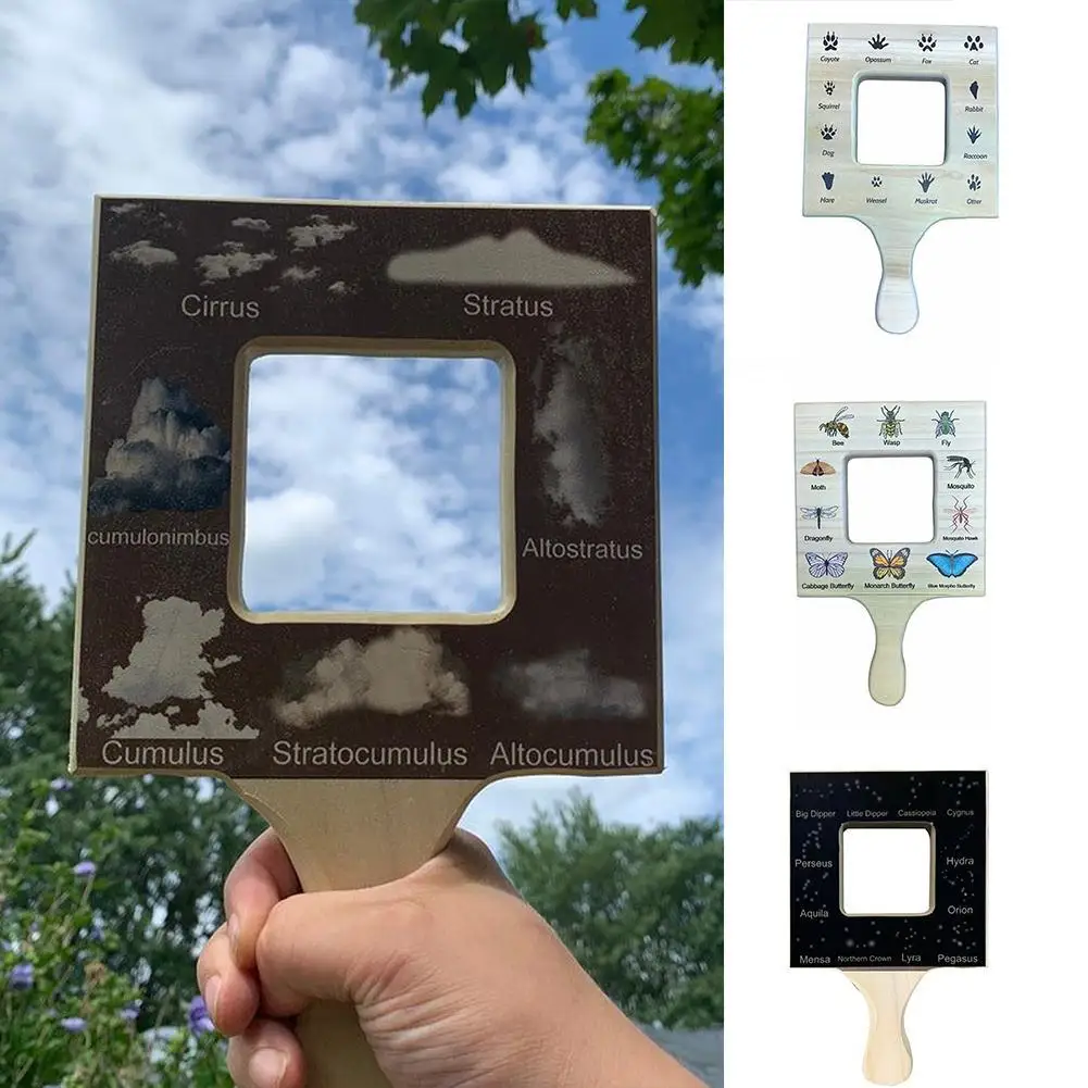 

Double-side Nature Guide Finder Leaf Finder Cloud Viewer Cloud Identification Guide Nature Guide Frame Homeschooling Materials