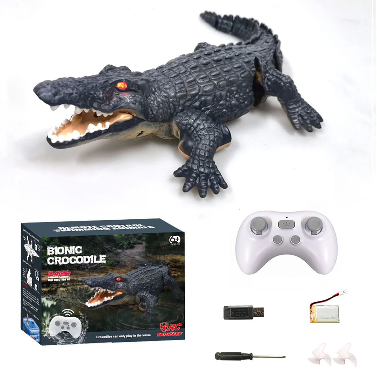 

Игрушка крокодил NEWRC с дистанционным управлением, игрушка крокодил с высокой степенью имитации крокодила, радиоуправляемая лодка 2,4G, игруш...
