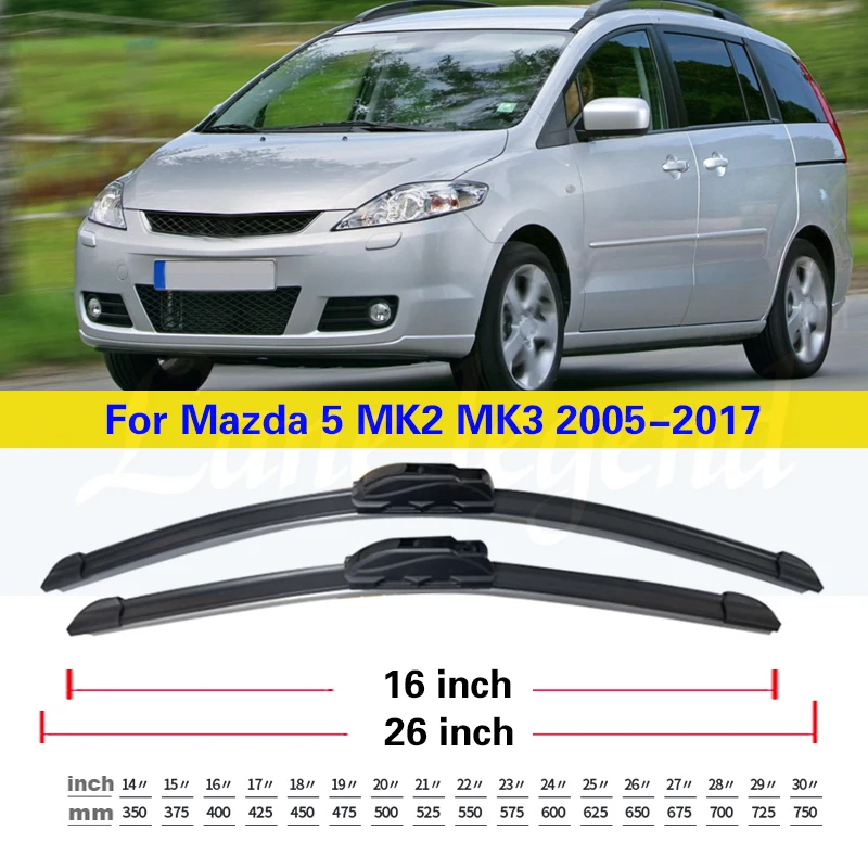 

Автомобильные щетки стеклоочистителя для Mazda 5 MK2 MK3 2005-2017 передние стеклоочистители автомобильные аксессуары 2011 2012 2013 2014 2015 26 "16"