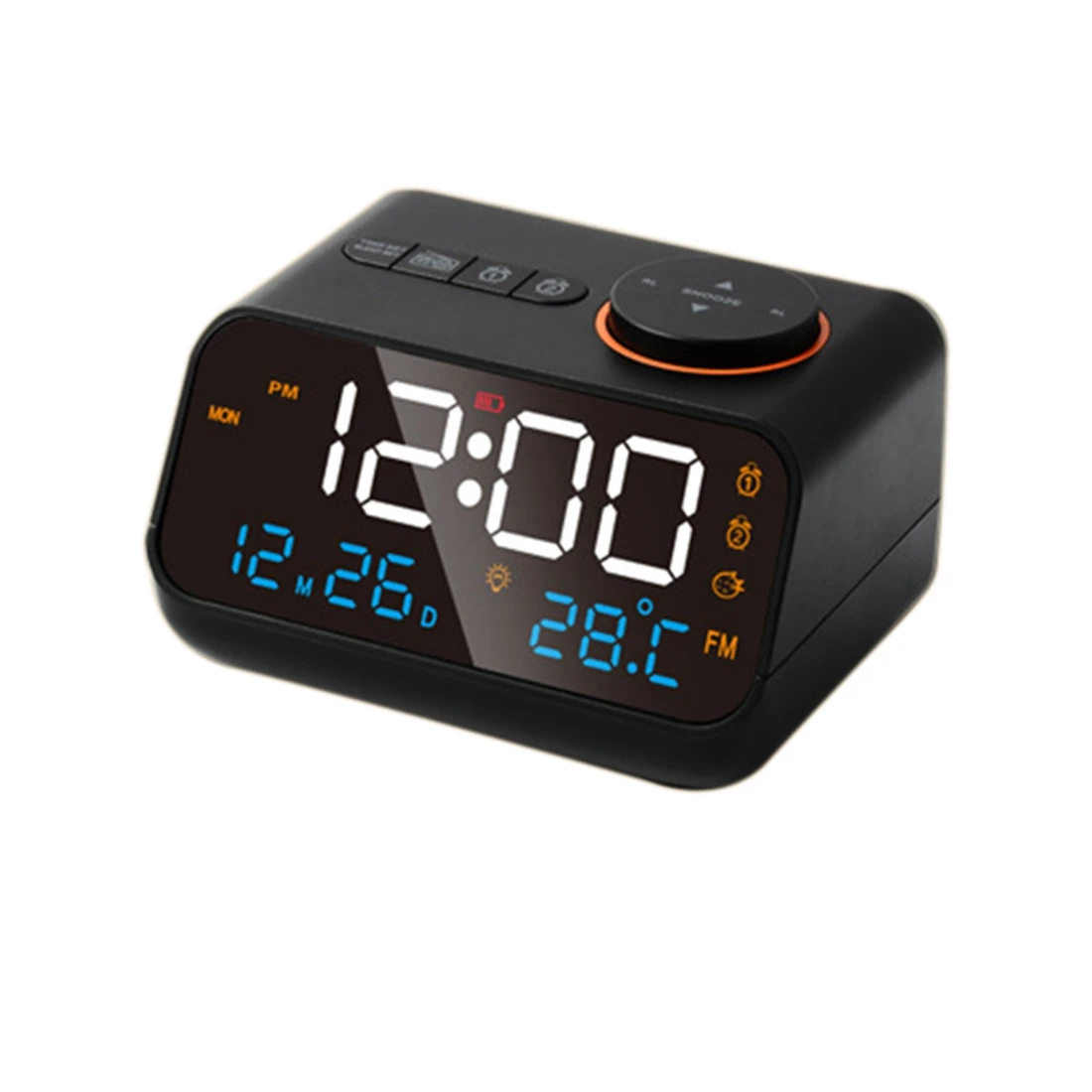 

Alarm Clock with Radio LED Digital Clock Dual USB Charging Sleeping Timer 12/24Hr Snooze Wake Up Clock Black