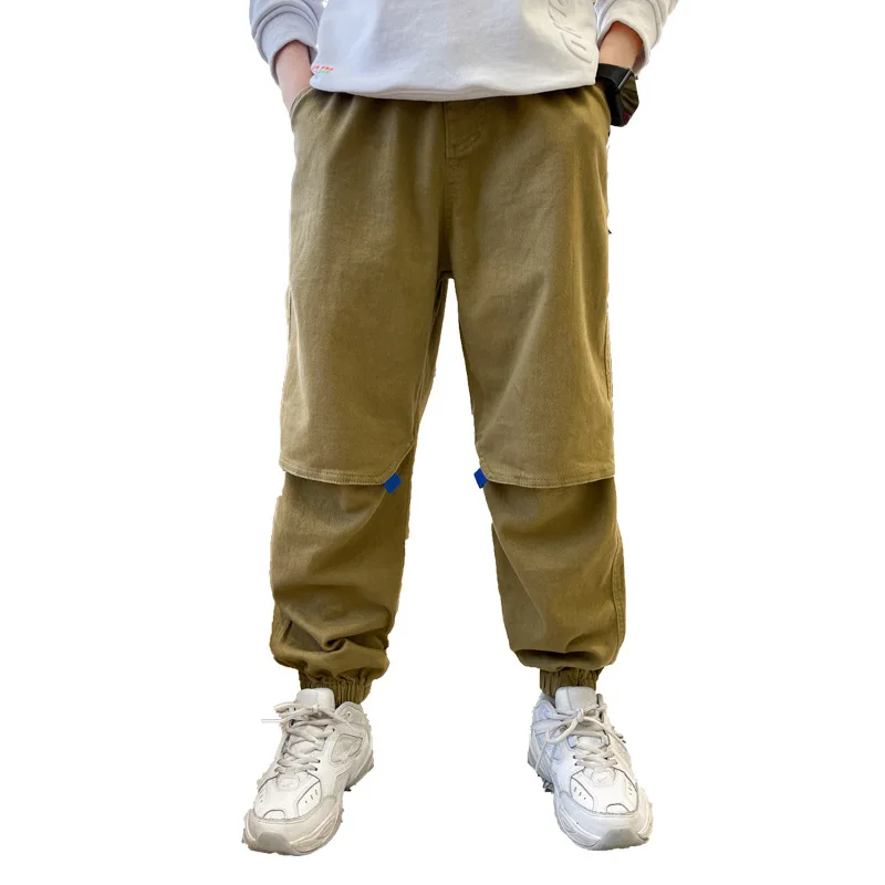 

Spring Autumn Children's Clothes Boys Long Trousers 4 -14 Years Teenagers Fashion Cotton Casual Trousers Kids Cargo Pants