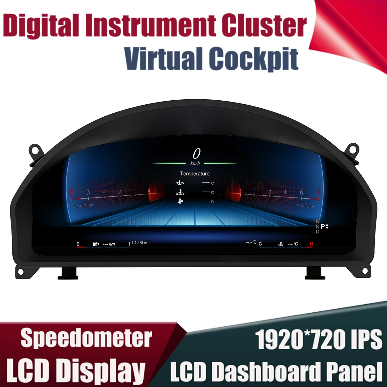 Фото 12,3-дюймовый цифровой приборный щиток LCD для Mercedes Benz GLK-Class X204 2010-2015, панель с одометром, спидометром и приборной панелью №1