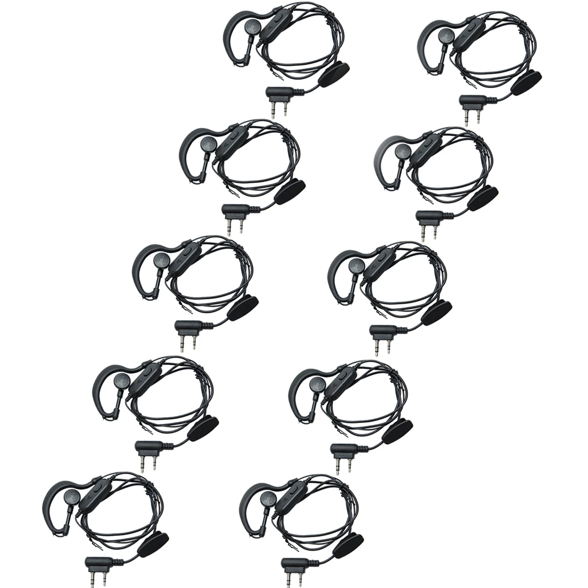 

10pcs radio 2pin K port earpiece ptt mic headset for handheld walkie talkie baofeng UV-5R UV-82 BF-888S 2 way radio