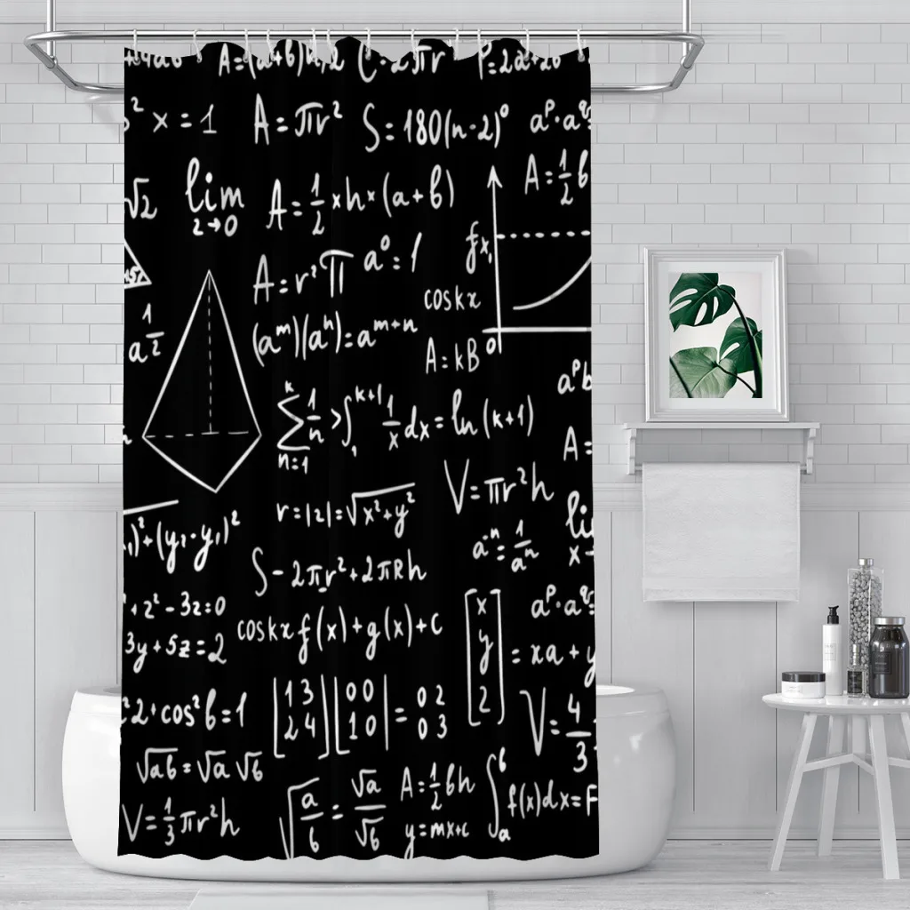 

Science Black Board Math Shower Curtains Zodiac Star Waterproof Fabric FunnyBathroom Decor with Hooks Home Accessories