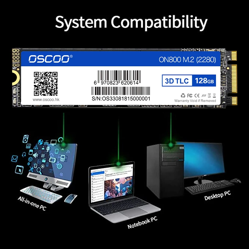 OSCOO M2 NGFF SSD M.2 SATA 128 ГБ 256 512 HDD 2280 мм Жесткий диск для настольного ноутбука
