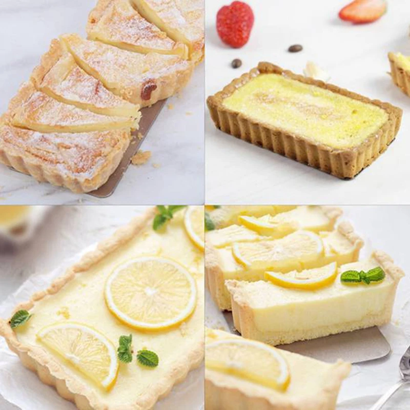 8 шт. антипригарные формы для пирогов Quiche прямоугольные со съемным дном вареная