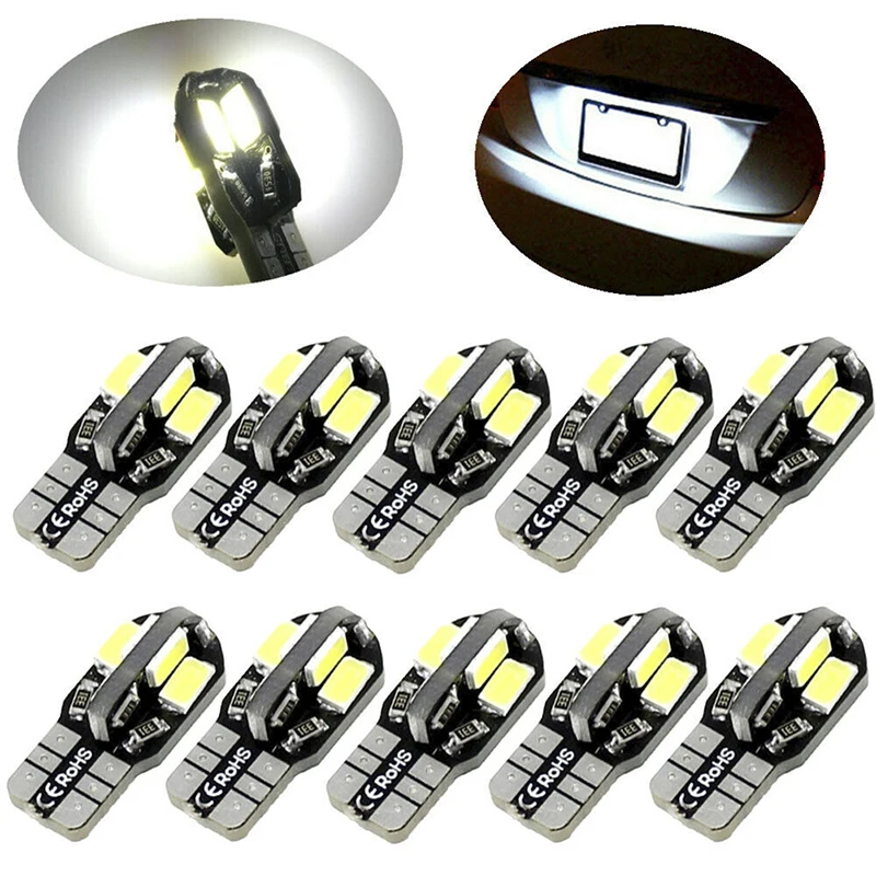 

10PCS Canbus T10 194 168 W5W 5730 8 LED SMD White Car Side Wedge Light Lamp