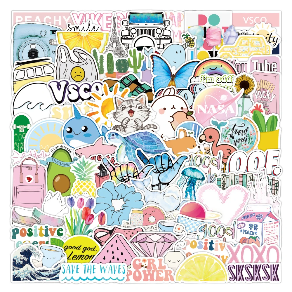 

10/30/50/100PCS Cartoon Cute Doodle Stickers For Guitar Luggage Notebook Laptop Cup Phone Furniture Waterproof Decals Kids Toys