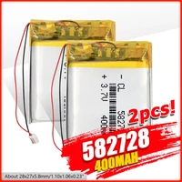 124pcs 3 7v 400mah 582728 lithium polymer li po li ion rechargeable battery lipo cells for mp3 mp4 speaker pda notebook gps