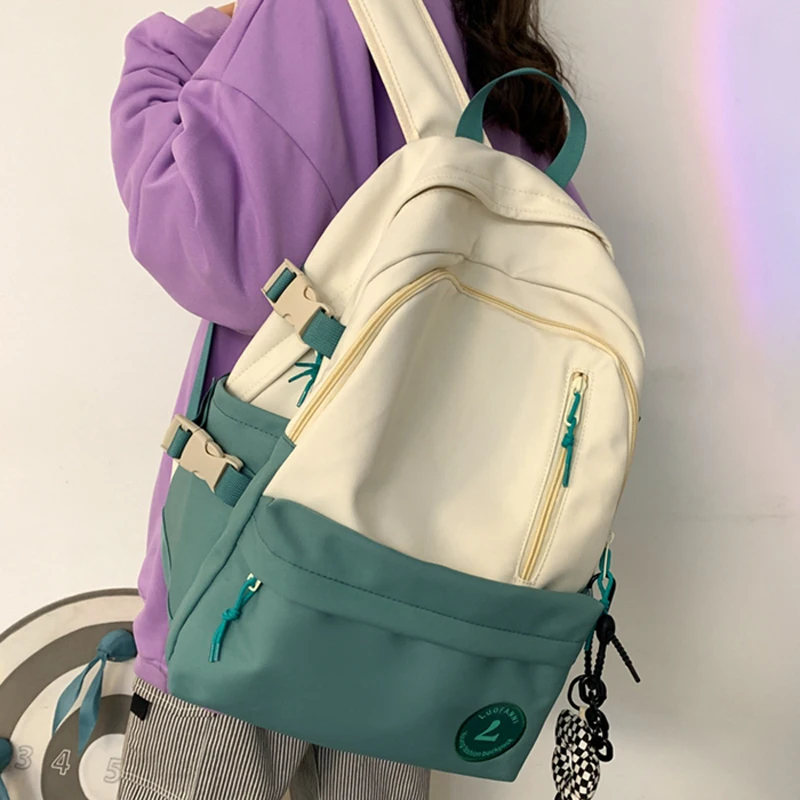 

College Student Ladies Cute Backpack Large Women Female Harajuku School Bags Book Kawaii Backpack Nylon Girl Trendy Bag Fashion