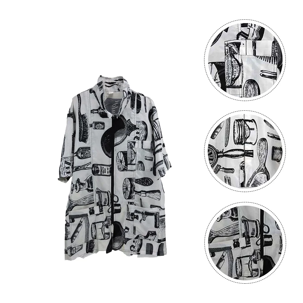 

Cape Barber Haircut Salon Hairdressing Hair Gown Stripes Print Styling Professional Adjustable Kids Apron