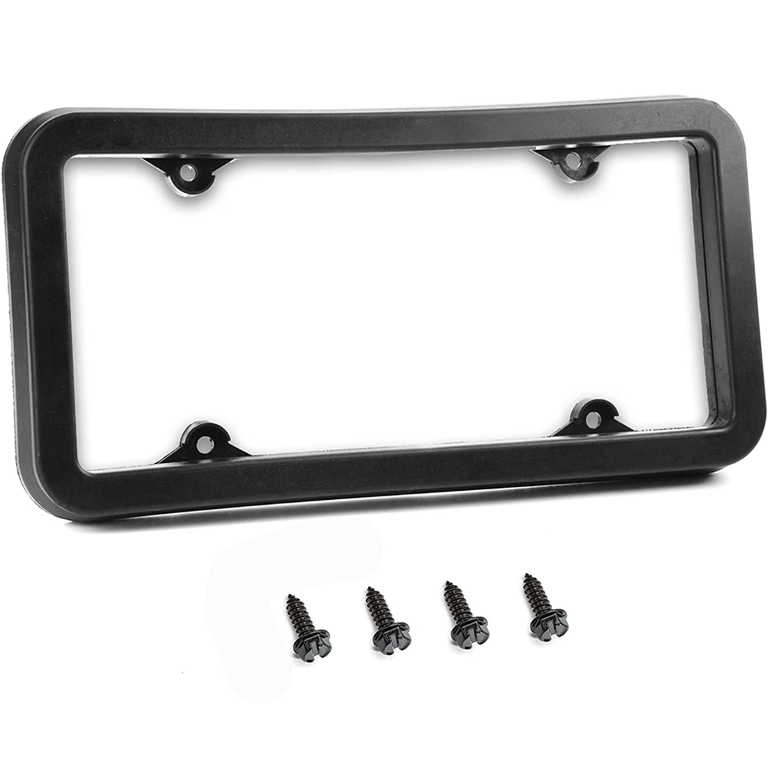 

License Plate Bumper Guard with Mounting Hardware - Rubber License Plate Frame Protects for Cars, Trucks, SUVs