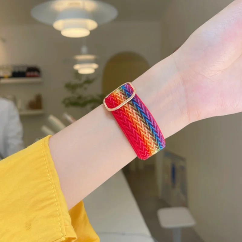 

Scrunchie Strap for Apple watch band 44mm 40mm 45mm 41mm 42mm 38mm Elastic Nylon solo Loop bracelet iWatch series 8 3 4 5 6 se 7