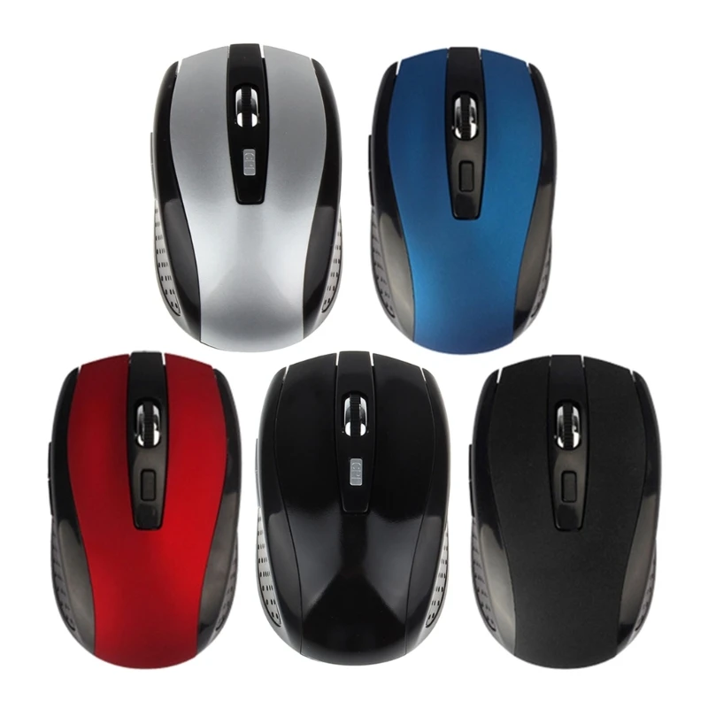 

Portable Optical Mouse 2000DPI Ergonomic Grips 6 Buttons Cordless Mouse for PC