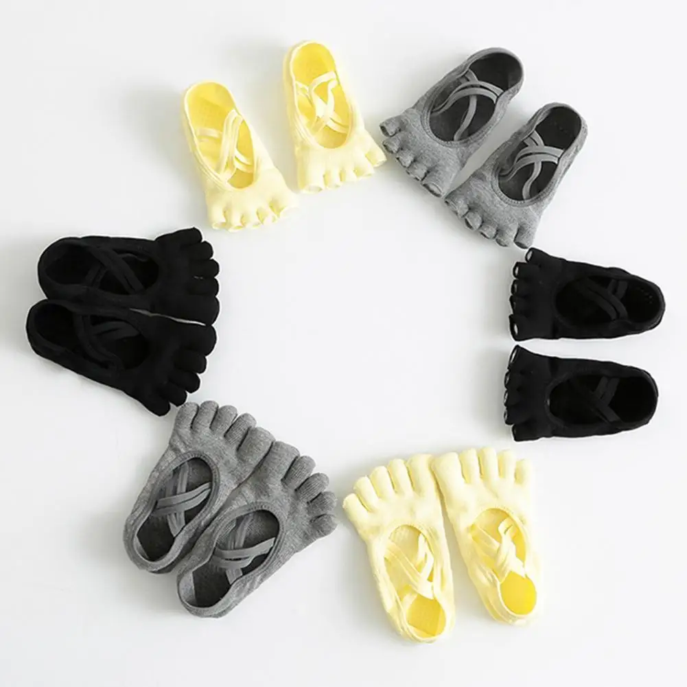 

Стильные носки с пятью пальцами, дышащие подходящие ко всему мягкие текстурные носки с пятью пальцами, женские носки с пальцами для йоги 1 па...