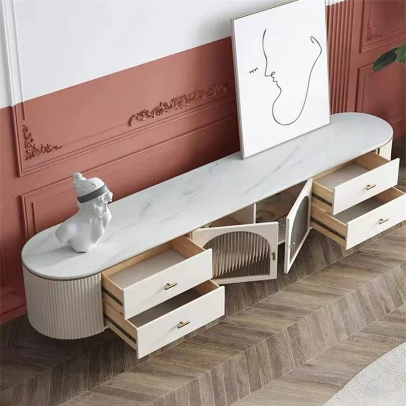 Деревянные скандинавские белые шкафы для телевизора стеклянные двери напольный