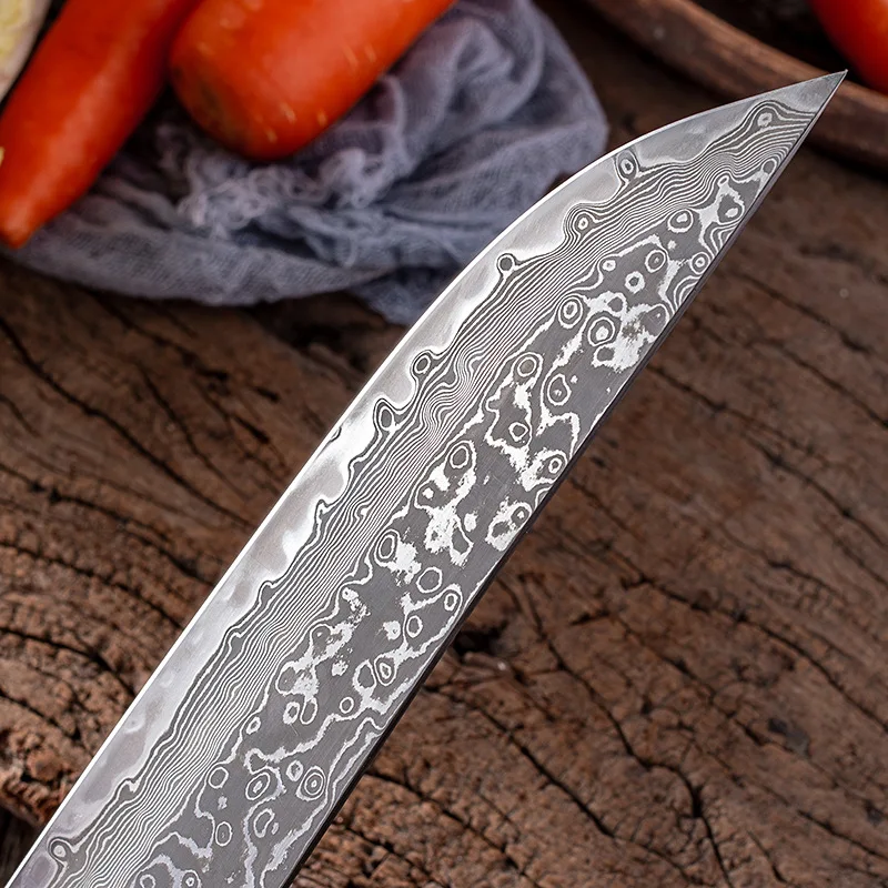 Нож для резки костей из дамасской стали VG10 67 слоев высокоуглеродистой кованый