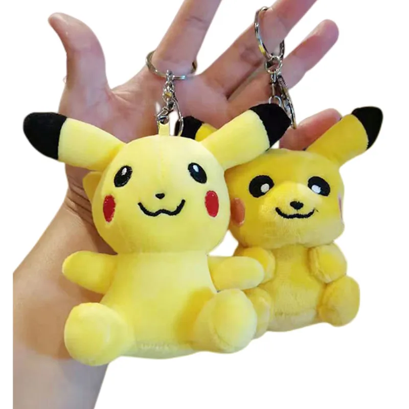 

Cartoon Pokemon cute kawaii Pikachu keychain plush toy car bag pendant doll keychain for friends birthday gift