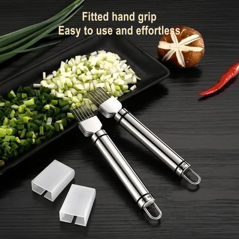 

2pcs Green Onion Slicer Stainless Steel Potato Shredder Slicer Multifunctional Onion Slicer Grater Shredder Vegetable Supplier