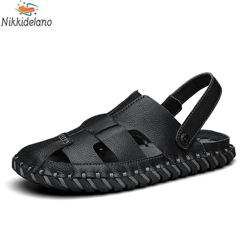 

New Summer Men's Leather Sandals Breathable 2023 Classic Casual Shoes Outdoor Original Fashion Men Beach Sandals Zapatos Hombre
