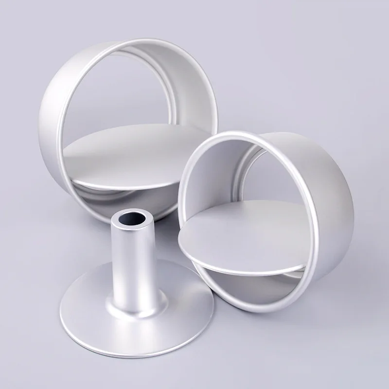 

4/6/8inch Aluminum Alloy Round Chiffon Cake Pan Removable Bottom Hollow Chimney Cake Mold DIY Baking Cake Tools