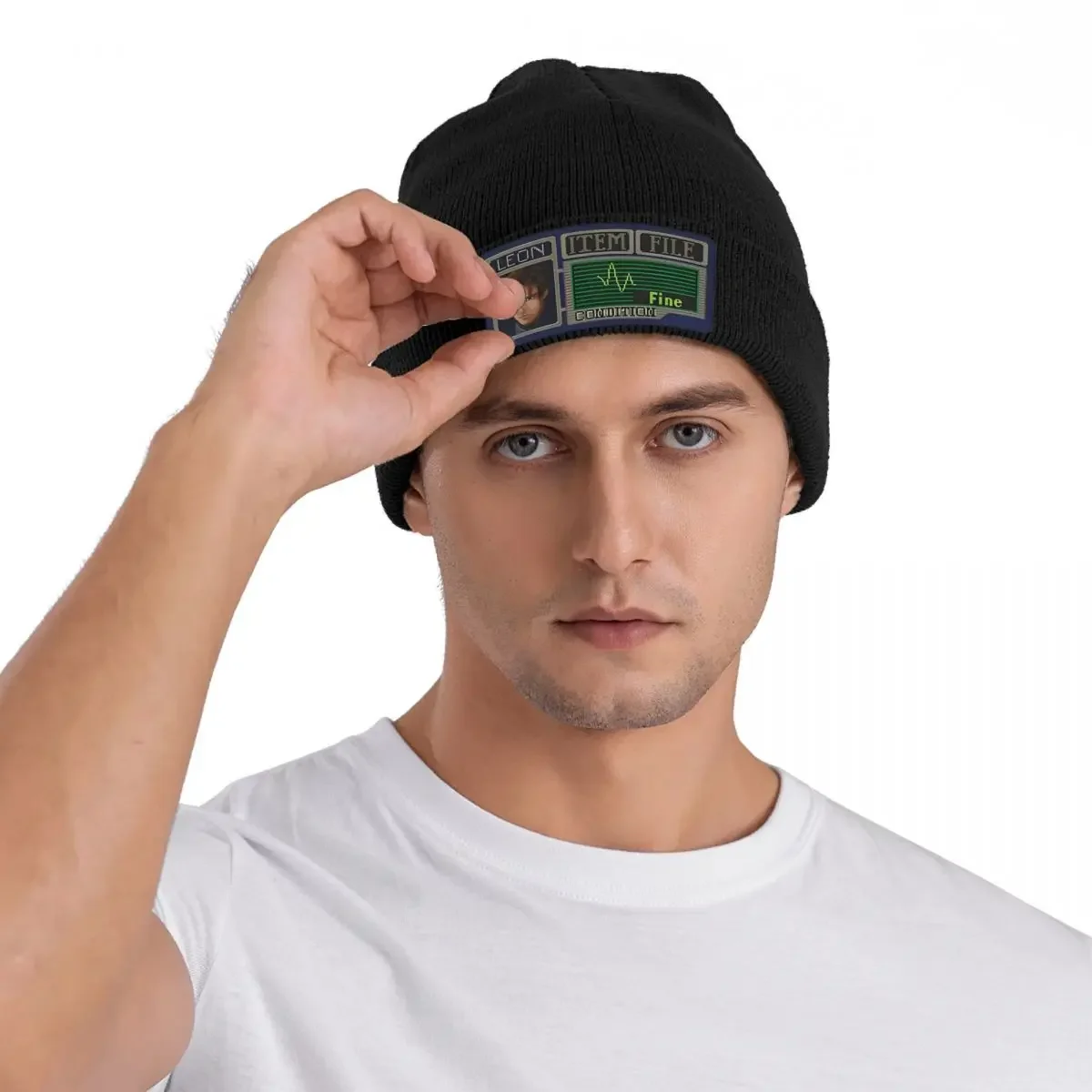 Шапки с капюшоном Leon Kennedy Pixel Art зонтик Residented Evils 4 игровая вязаная шапка для мужчин