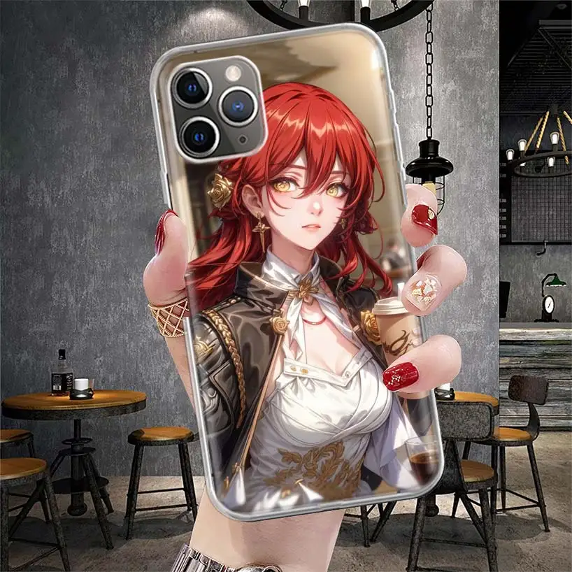 Фото Мягкий чехол для телефона Honkai Star Rail Himeko для iPhone 11, 17 Air, 17E, 16E, 16 Pro Max, 15+, 14 Plus, 13, 12, Apple 7, SE, 8, Fundas Coque 11 №4