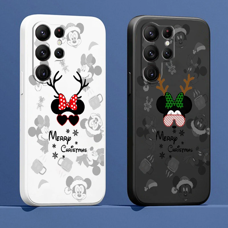 

Liquid Rope Cover Cute Mickey Minnie Christmas Phone Case For Samsung Galaxy S23 S22 S21 S20 FE S10 Plus Lite Ultra 5G Funda