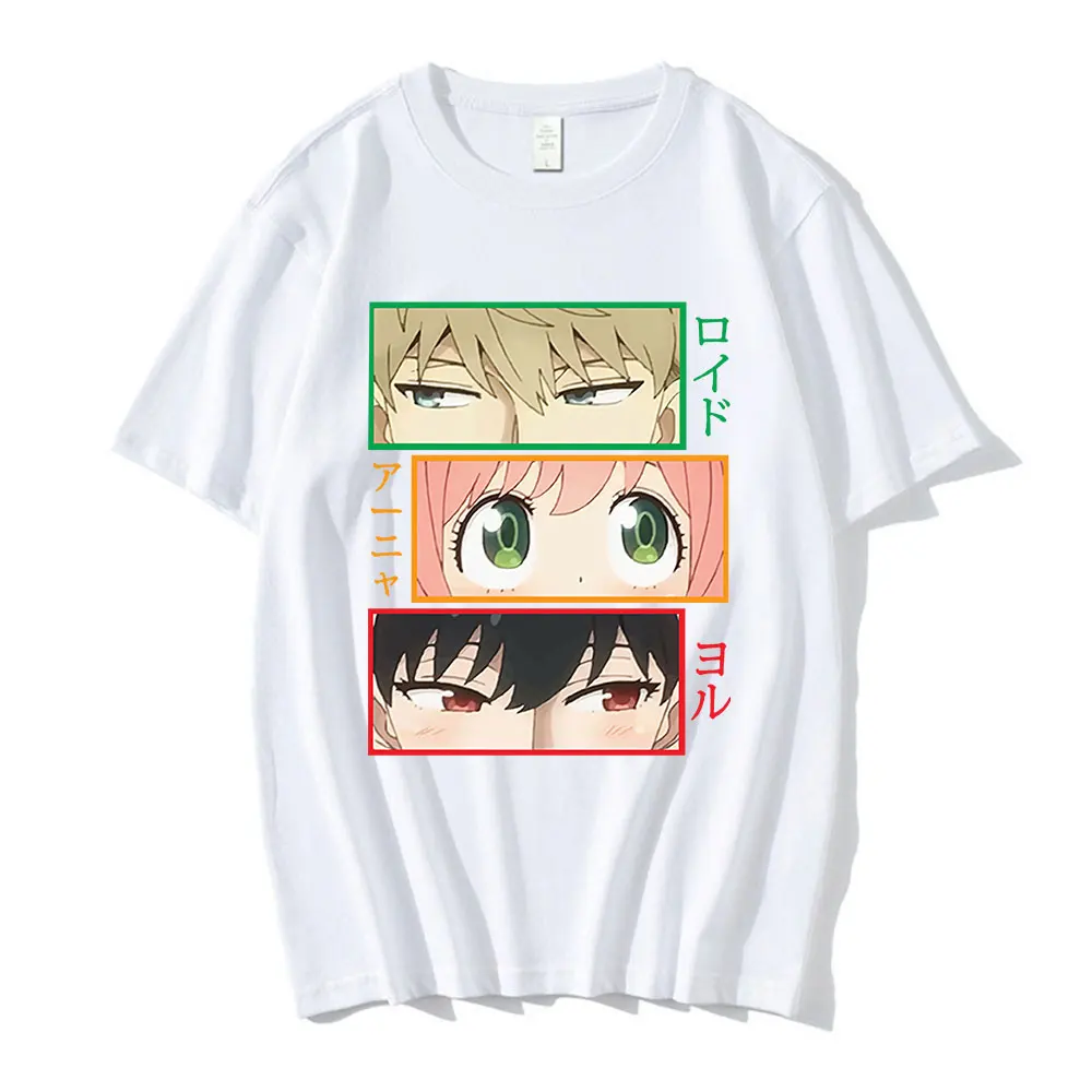 

Anime Spy X Family T Shirt Manga Loid Forger Anya Forger Yor Forger Eyes Print T-shirts Men's Kawaii Tee Shirt Oversize Unisex