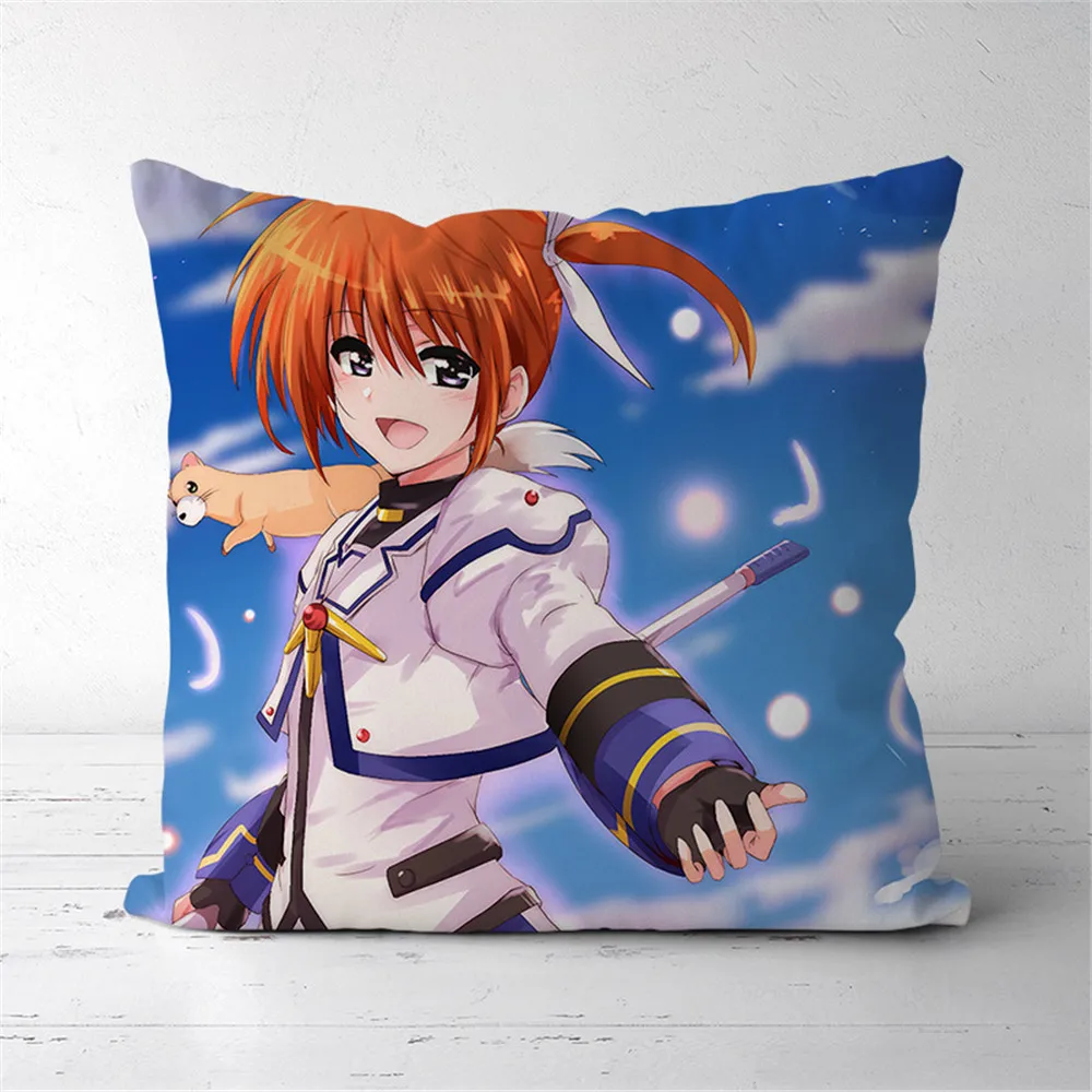 

Mahou Shoujo Lyrical Nanoha Fate Testarossa Takamachi Nanoha Anime Two Sided Pillow Cushion Case Cover 291