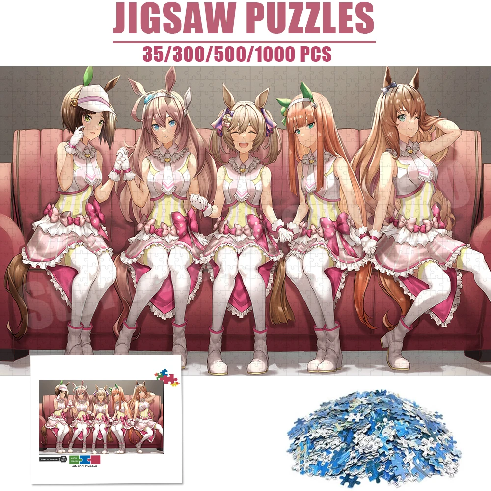 

Lolita Anime Girl Jigsaw Puzzles 300/500/1000 Pieces Sweet Maidservant Wooden Puzzles for Adults Decompressing Assemble Game Toy