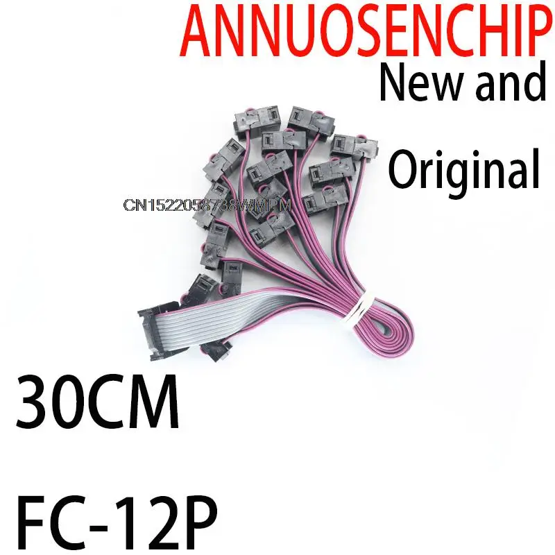 10 шт. новые и оригинальные USBISP JTAG AVR 12 контактов 2,54 мм, высота кабеля, цвет серый, длина кабеля около 30 см