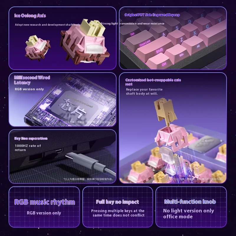 LEOBOG Hi75 Механическая клавиатура Беспроводная игровая Алюминиевый сплав RGB