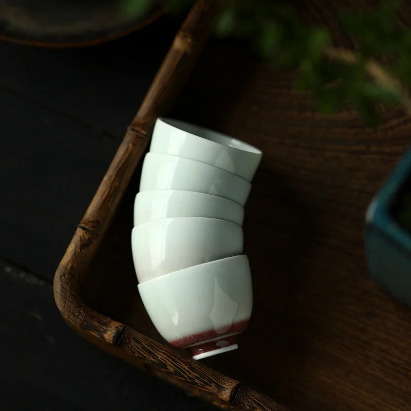 

Jingdezhen Lang Hong фарфоровая чашка в виде яиц и ракушек одинарная керамическая чашка индивидуальная выделенная ручная работа высококачественная искусственная дегустация чая