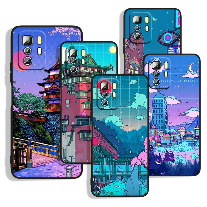 

Silicone Black Soft Phone Case Art Pixel Aesthetic For Xiaomi Redmi Note 11S 11T 11 10S 10 9T 9S 9 8T 8 7 Pro Cover