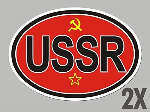 

2 X Советский Союз, овальная наклейка, бампер, автомобильный велосипед, 13 см