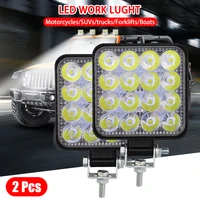 square 48w led work light 12v 24v off road flood spot lamp for car truck suv 4wd